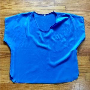 Silky blue oversized blouse